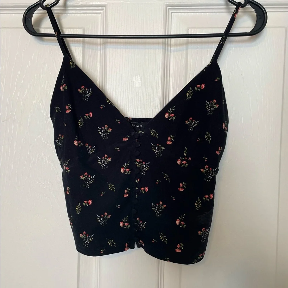 Cropped Floral Top - Picture 1 of 2